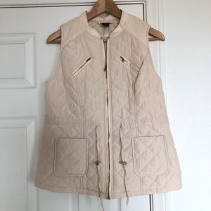 Bohoblu Quilted Creme Lightweight Puffer Vest